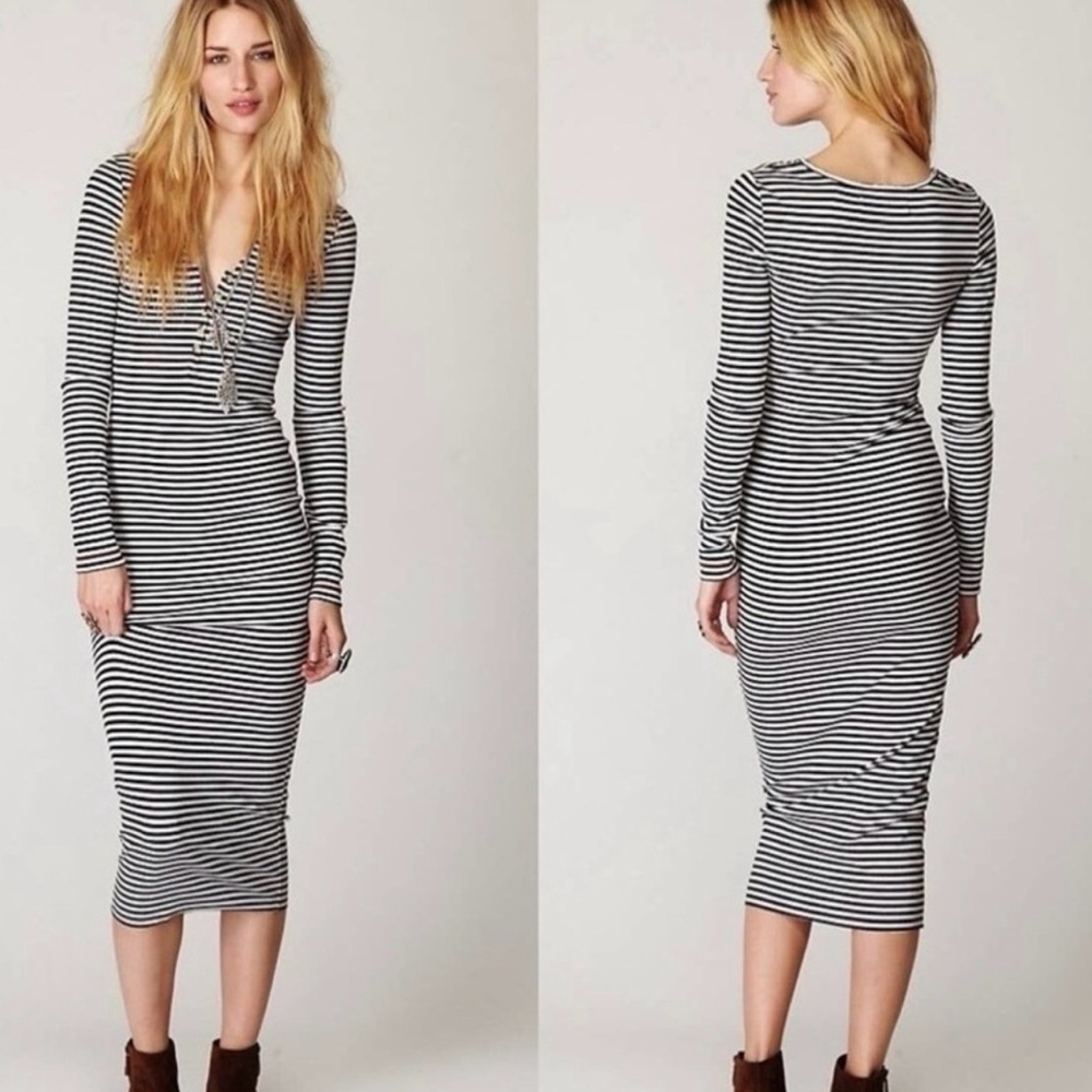 Free People Beach Costas  striped midi dress
